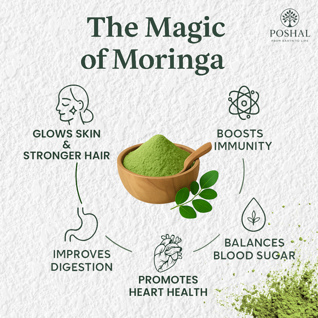 Poshal Organic Moringa Powder - 100g